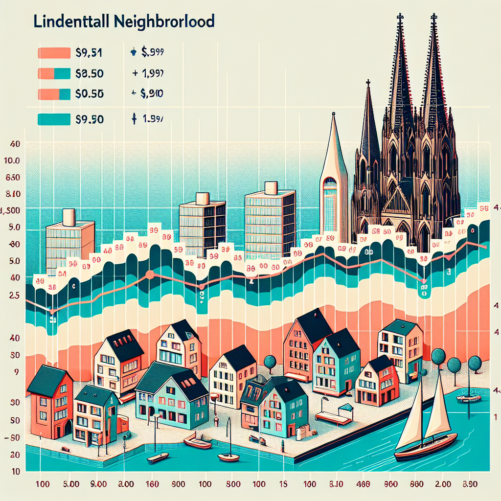 Mietspiegelentwicklung Köln Lindenthal vs. gesamt Köln.